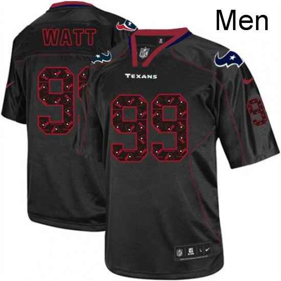 Men Nike Houston Texans 99 JJ Watt Elite New Lights Out Black NFL Jersey